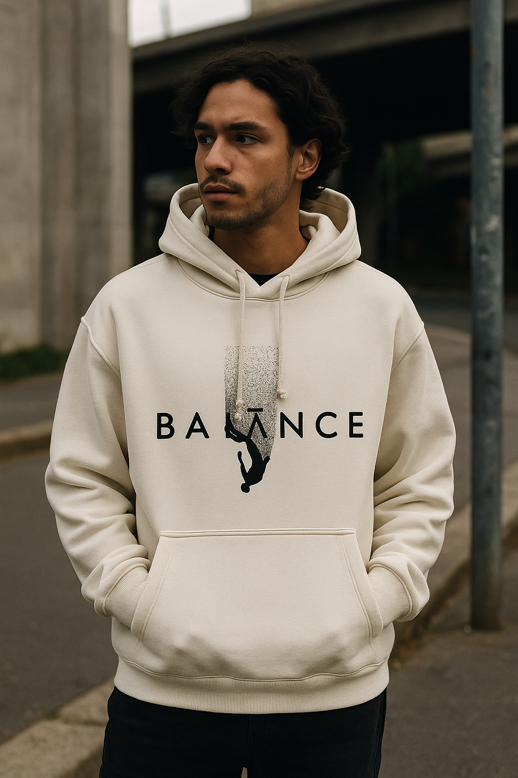 INVERT. – Off-White Oversized Balance Hoodie